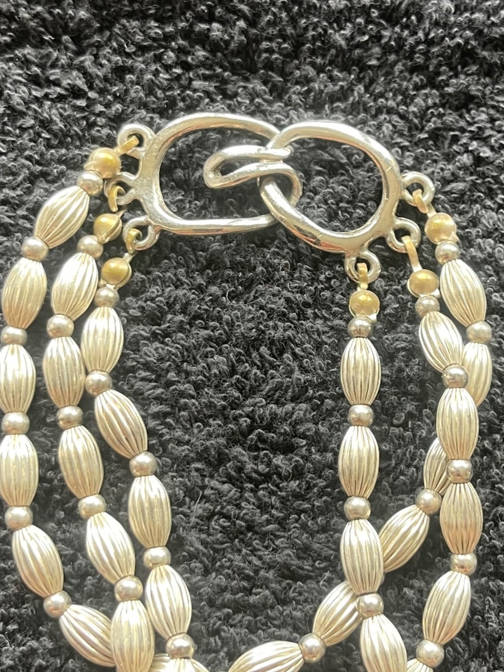 Silver Rice Bead Bracelet - Picture 2 of 4